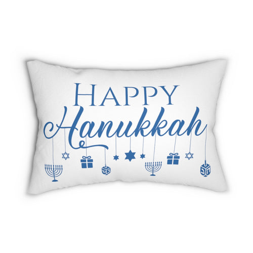 Happy Hanukkah - Spun Polyester Lumbar Pillow