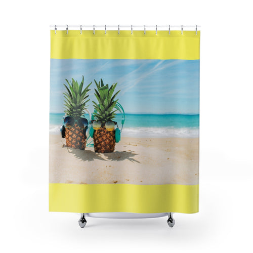 Beachy Pineapple Vibes - Shower Curtains