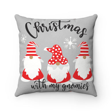 Christmas with my Gnomies - Micro Suede Square Pillow Case
